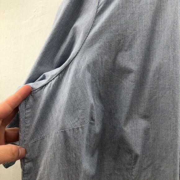 Venezla Womens 3/4 Sleeve Striped V Neck Button Front Shirt Top Blue Size 14-16 - Picture 3 of 13